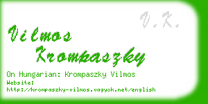 vilmos krompaszky business card